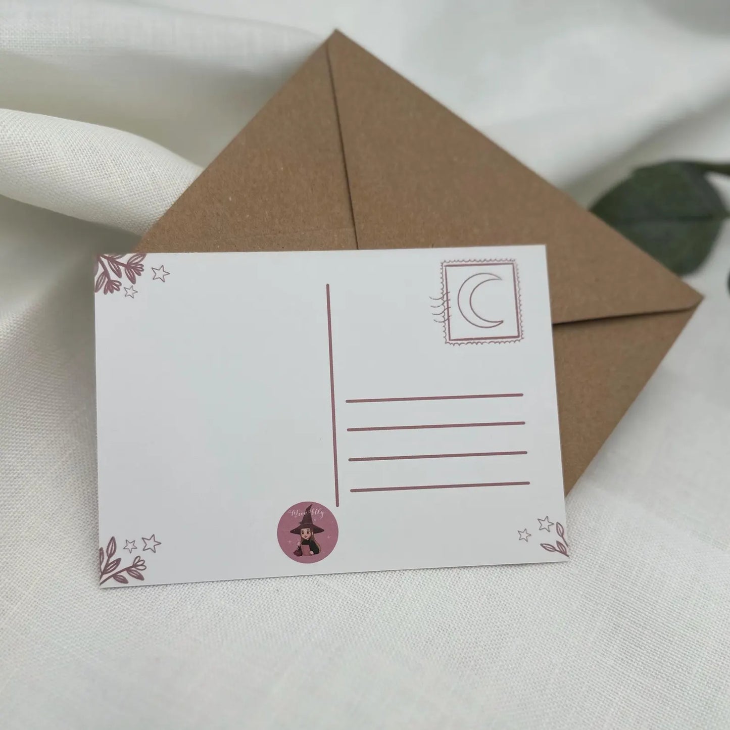 Magische Postkarte „Selfcare Abend mit Katze“ – Wellness Illustration