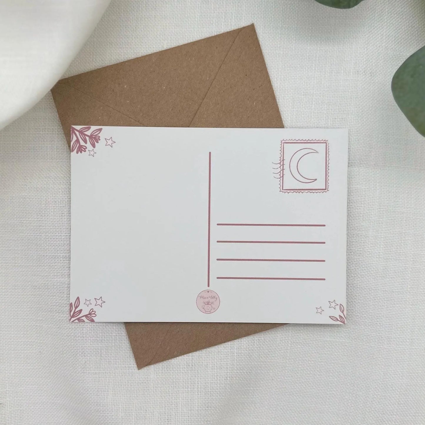 Postkarte Pflanzenliebe – Witchy Illustration mit Zimmerpflanzen | Geschenk für Pflanzenliebhaber & Naturfreunde