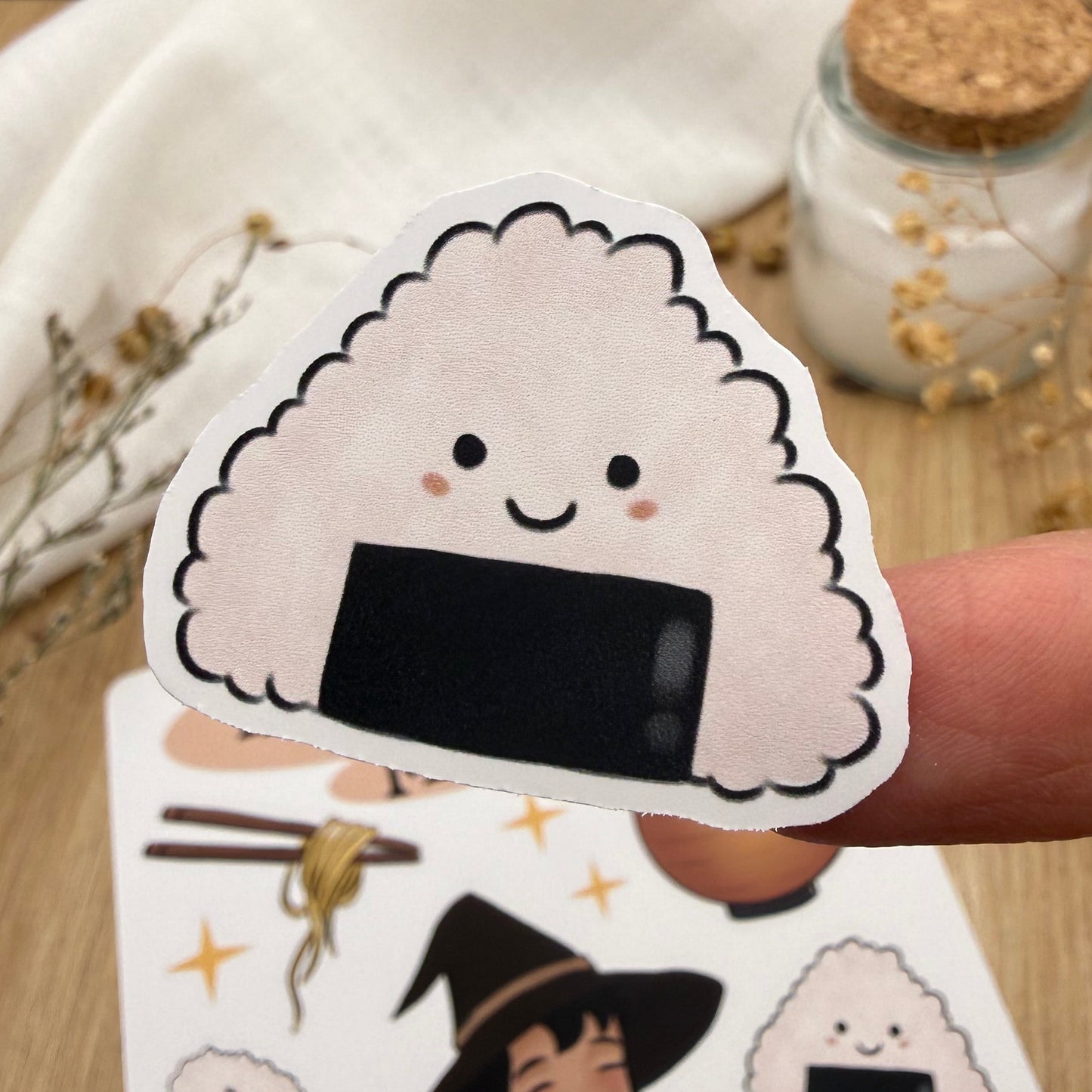 Ramen Witch Sticker Sheet – Kawaii Hexe mit Ramen | Japanische Food Sticker | Cute Witch Sticker | Laptop, Journal & Planner Sticker