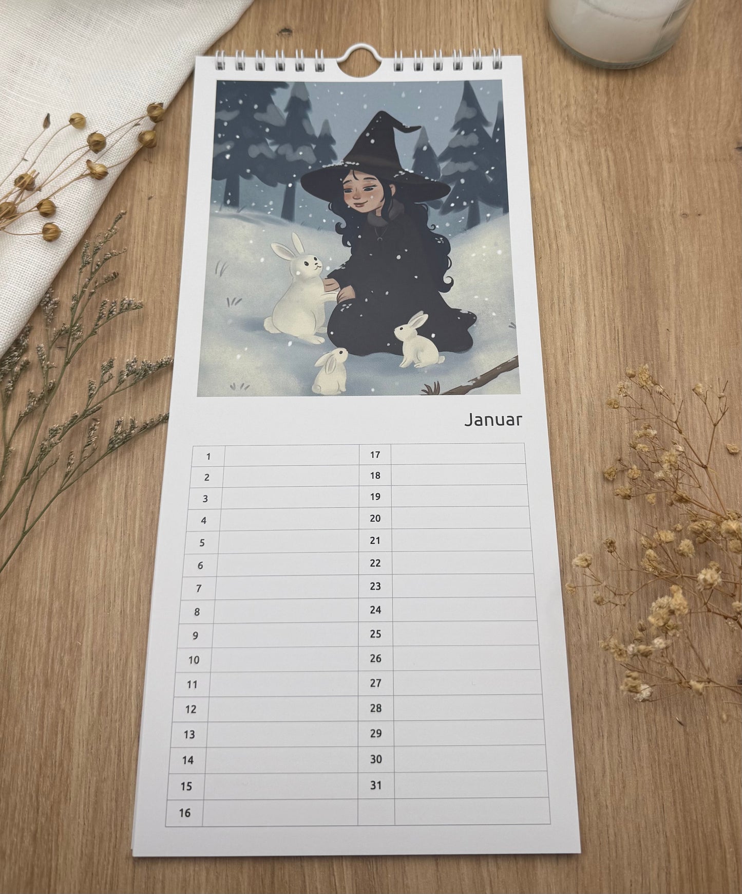 Geburtstagskalender – zeitlos & schmal