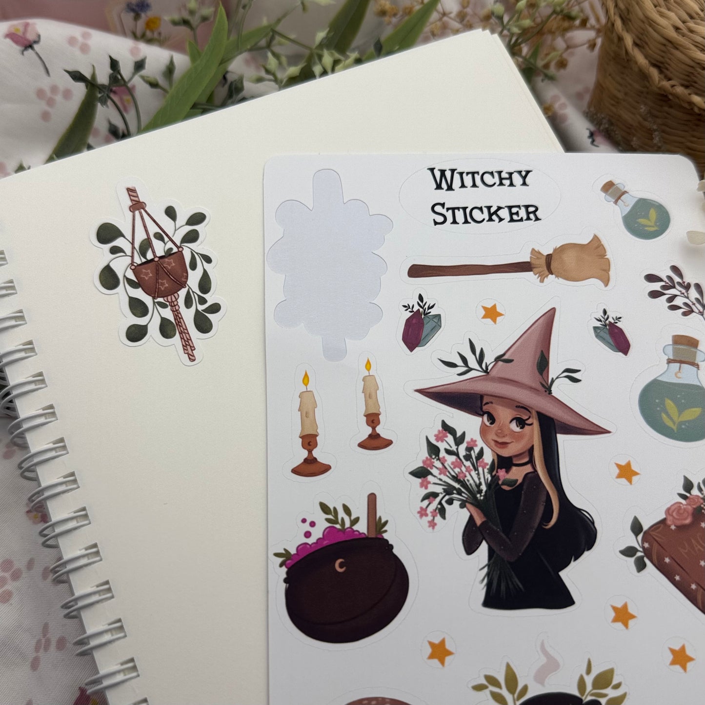 Witchy Sticker Sheet - Magischer Aufkleber für Journal, Hexenpost und Kalender - Vinyl Stickerset - Witchcore Deko