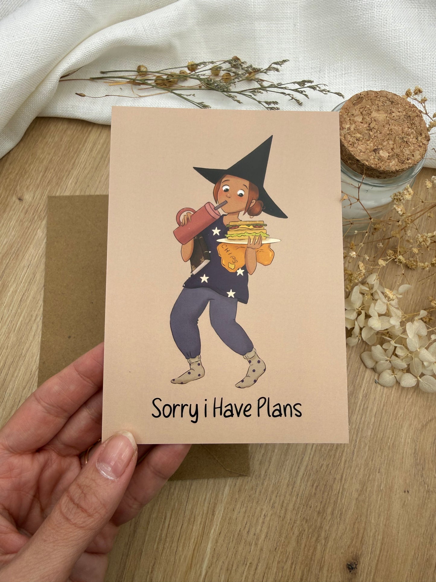 Lustige Postkarte Achtsamkeit