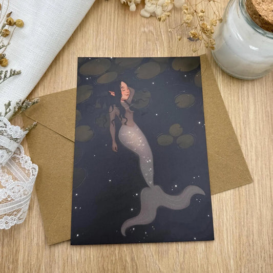 Meerjungfrau Illustration Postkarte