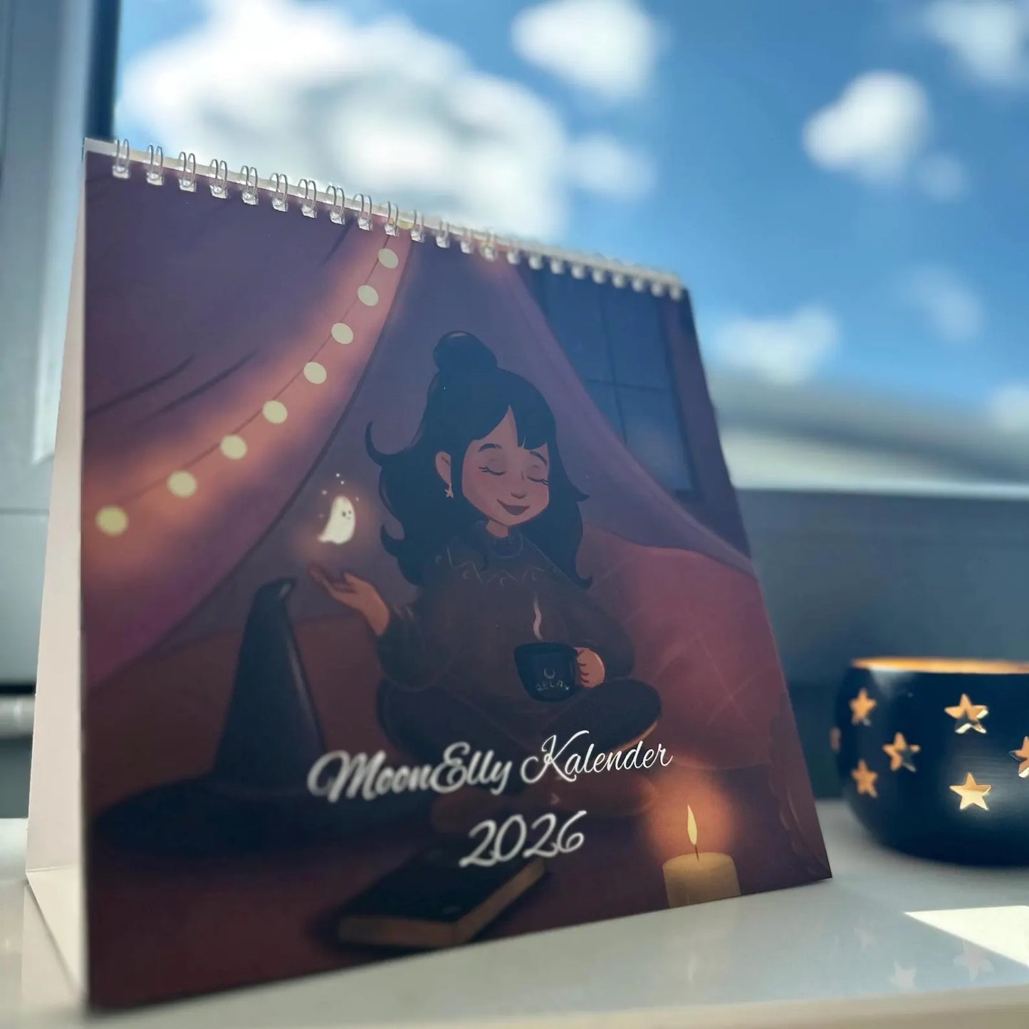 Tischkalender 2026 – MoonElly Illustrationen | Magischer Hexenkalender 20x20 cm