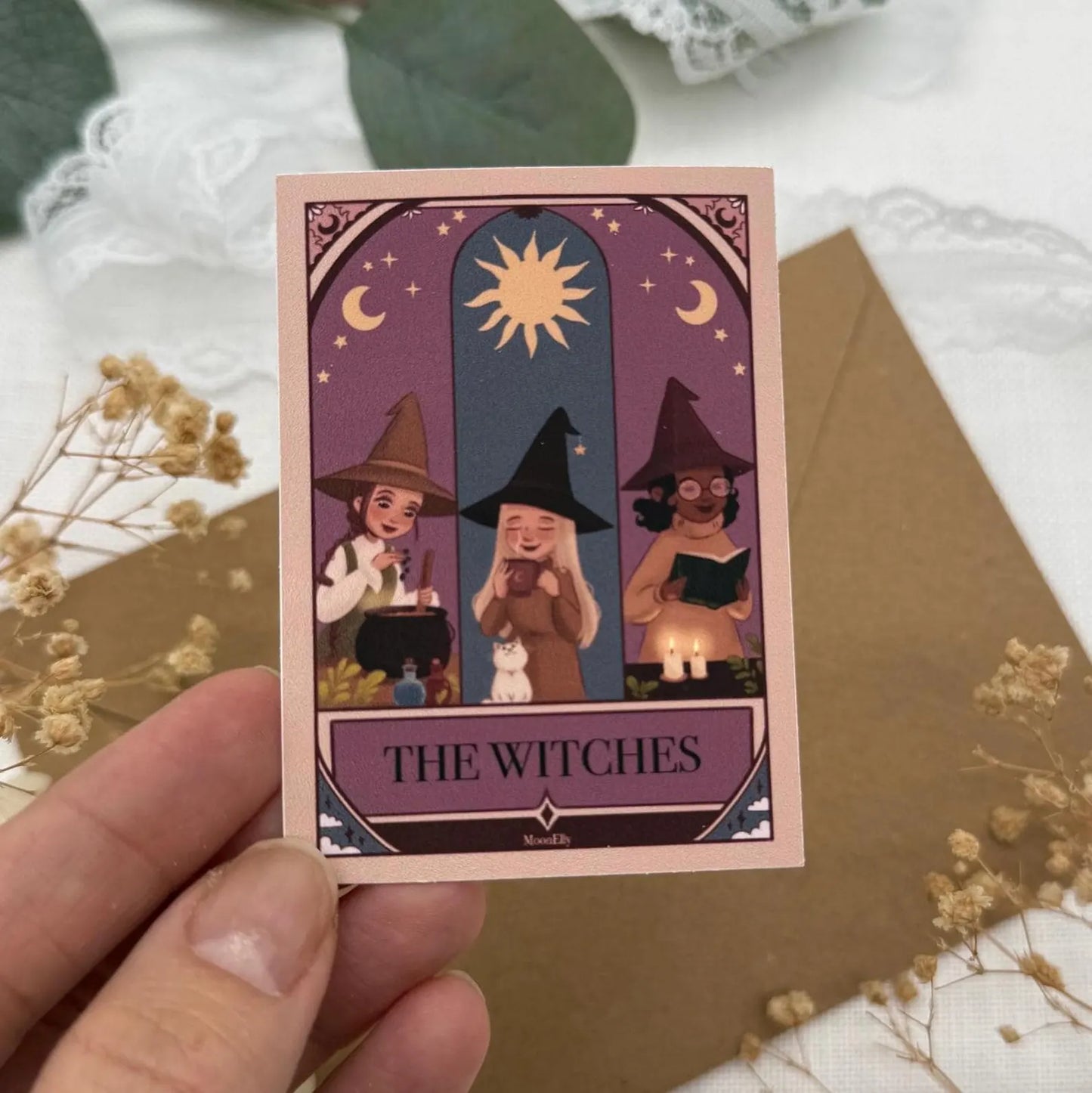 The Witches – Magischer Vinyl Sticker | Hexen, Mond & Zauber Tarot