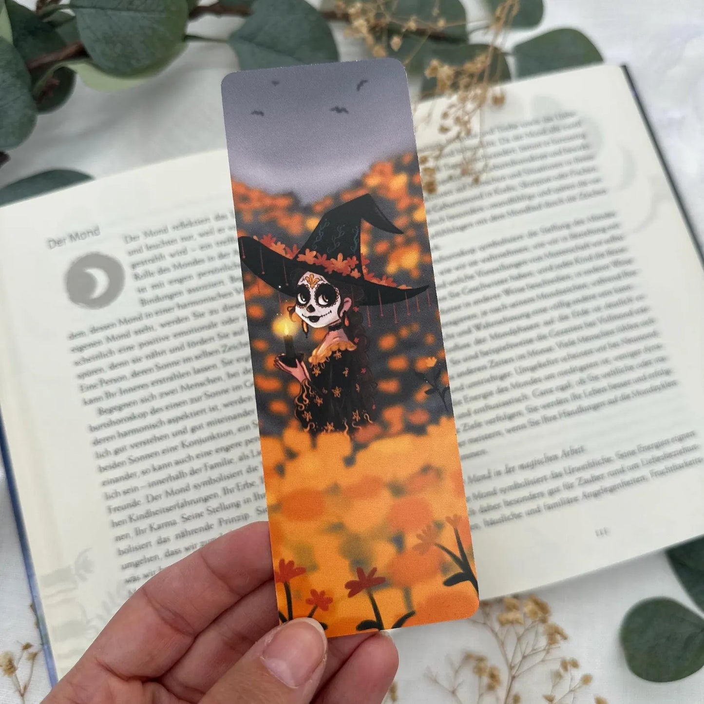 La Catrina Hexen-Lesezeichen | Día de los Muertos inspiriertes Skeleton Bookmark