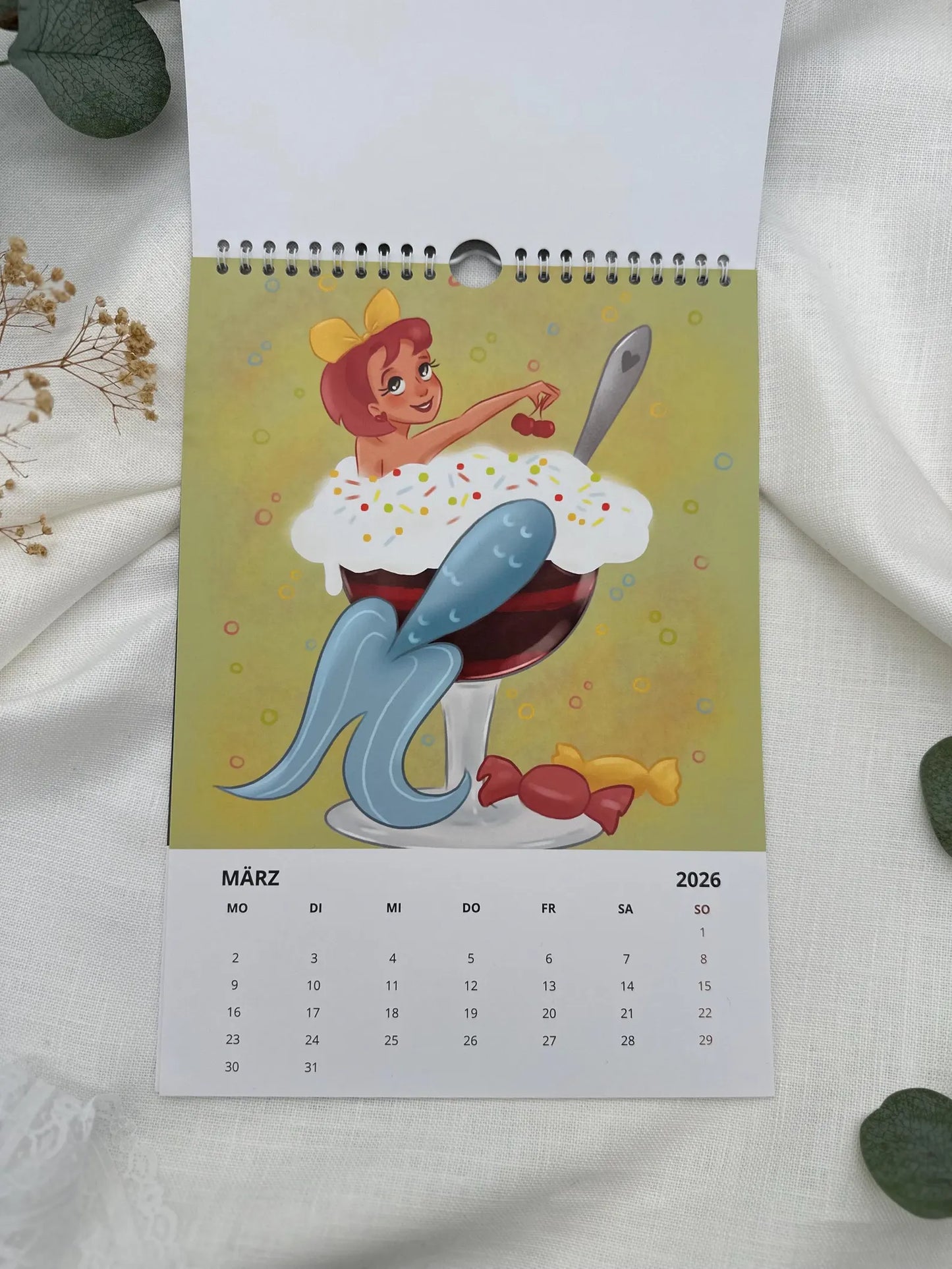 Kalender 2026  – Illustrierter Wandkalender A4 für Achtsamkeit, Träume & Entspannung