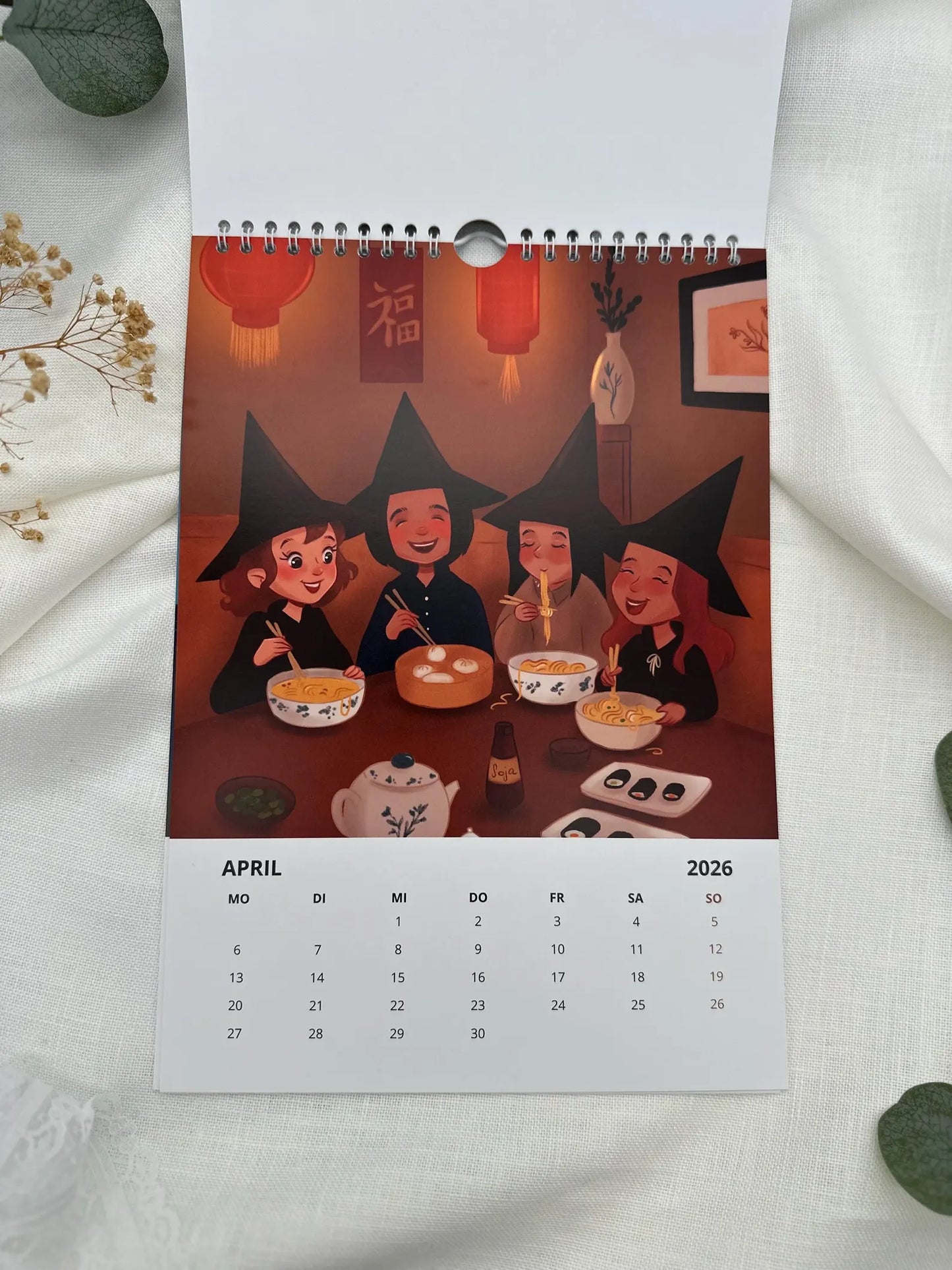 Kalender 2026  – Illustrierter Wandkalender A4 für Achtsamkeit, Träume & Entspannung