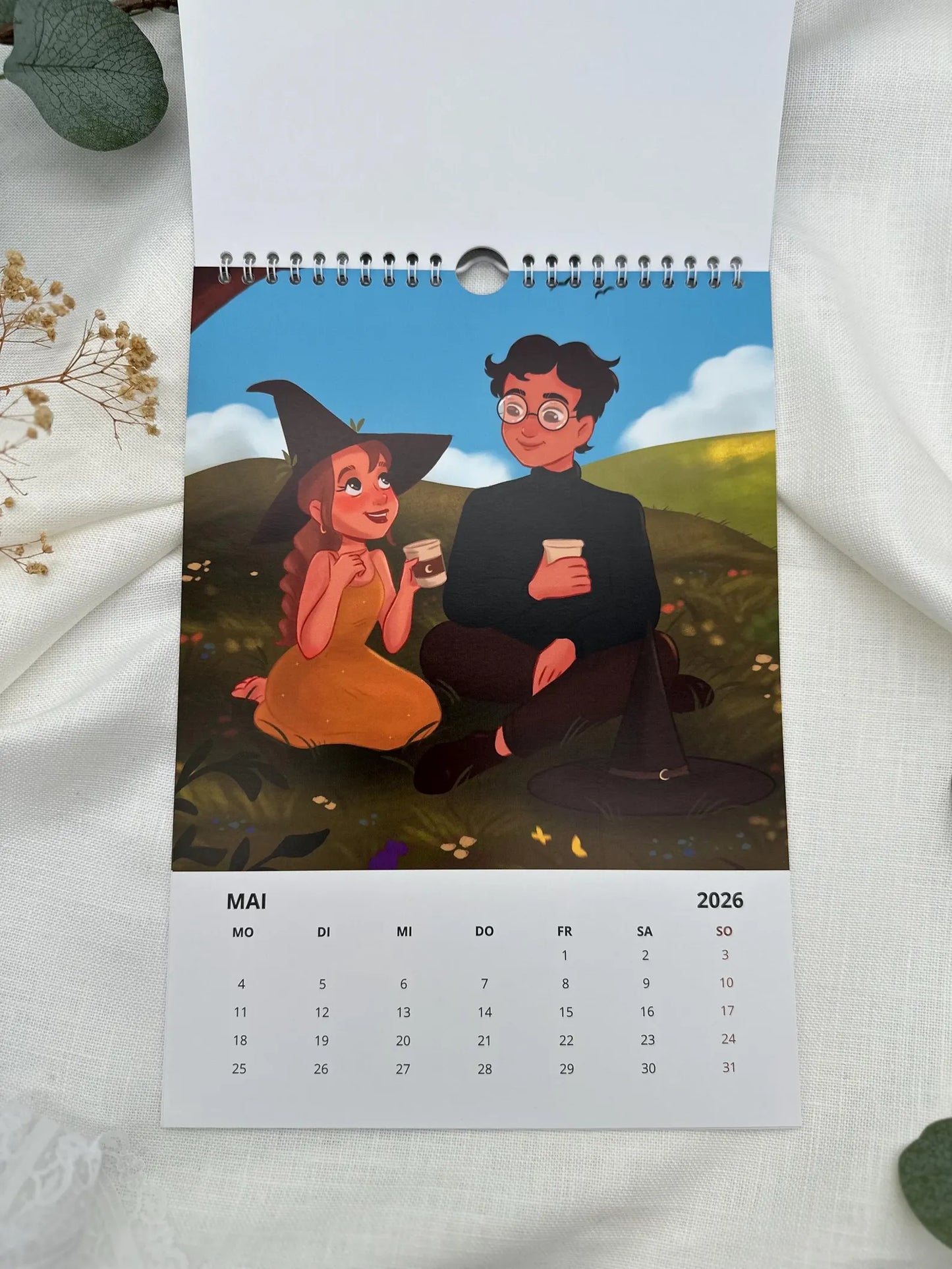 Kalender 2026  – Illustrierter Wandkalender A4 für Achtsamkeit, Träume & Entspannung