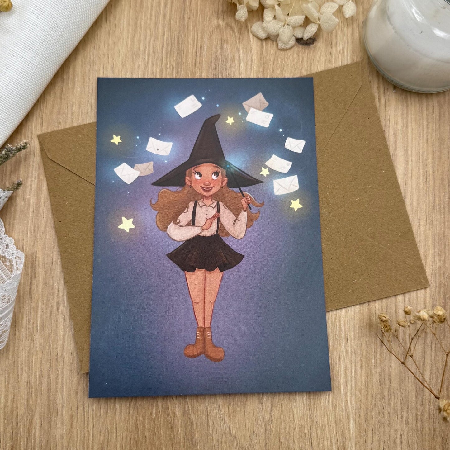 Postkarten Postcrossing Hexe - Magische Briefe Illustration- Hexenkarte für Sammler DIN A6 - Geschenk für Schreibfreunde und Hexenherzen