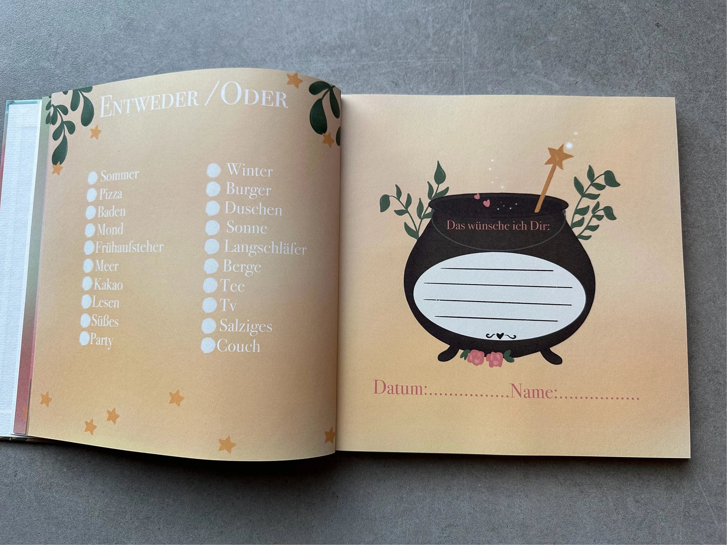 Freundebuch für Kindergarten und Schule- Magisches Hexenbuch mit Illustrationen