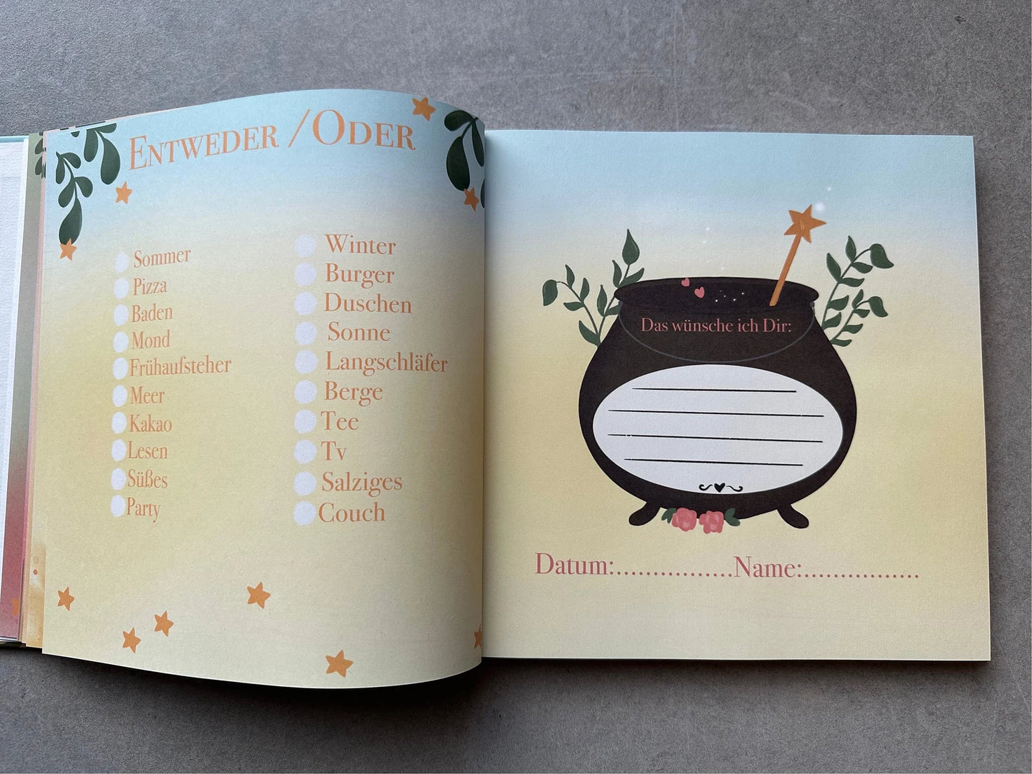 Freundebuch für Kindergarten und Schule- Magisches Hexenbuch mit Illustrationen