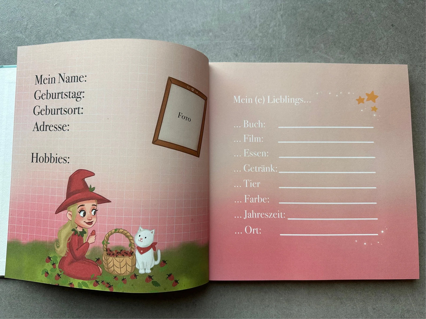 Freundebuch für Kindergarten und Schule- Magisches Hexenbuch mit Illustrationen
