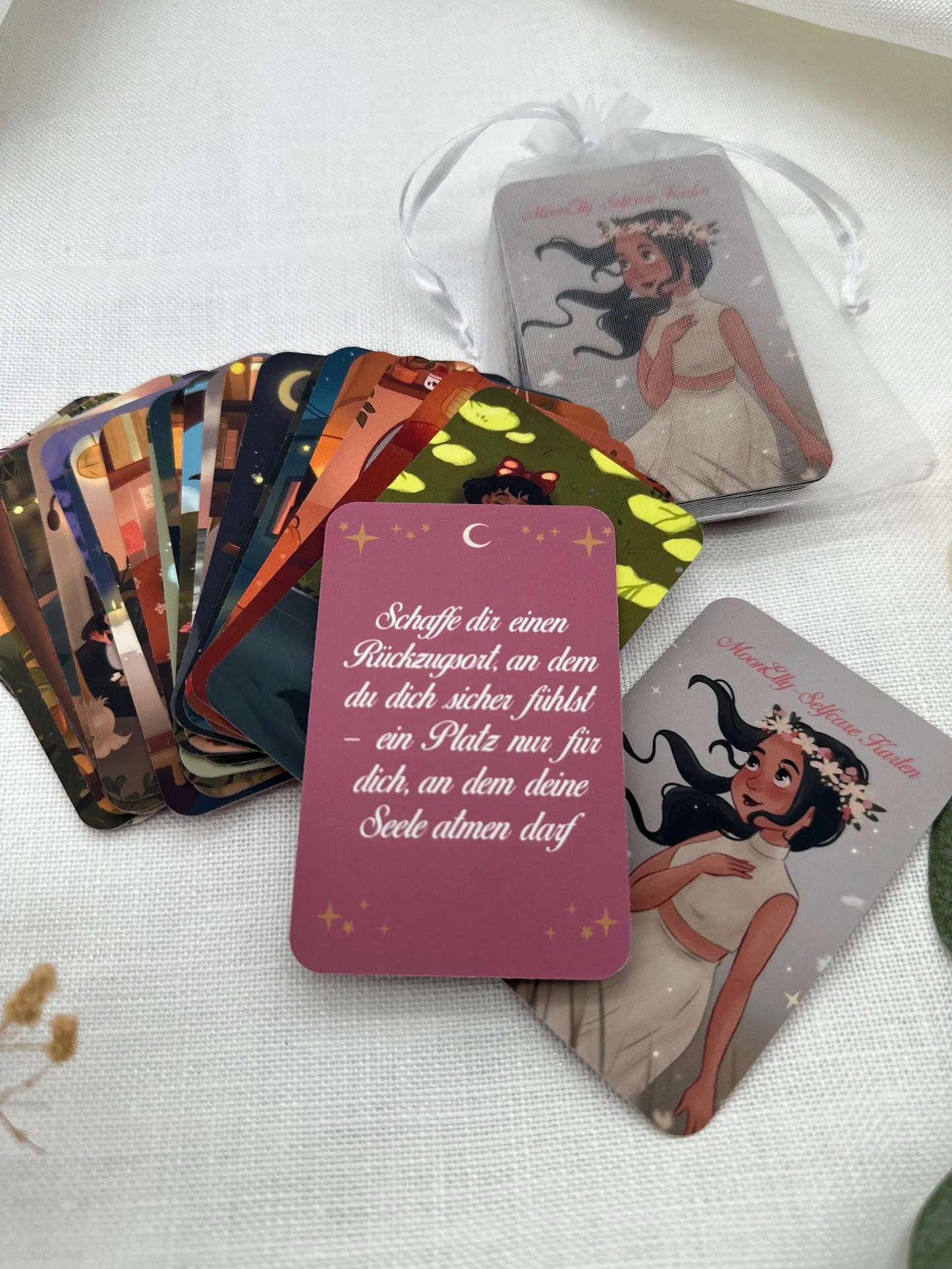 Mindfulness Karten Set – Mini Affirmationskarten mit Hexenmotiven | Selfcare Geschenk & Witchy Achtsamkeitskarten