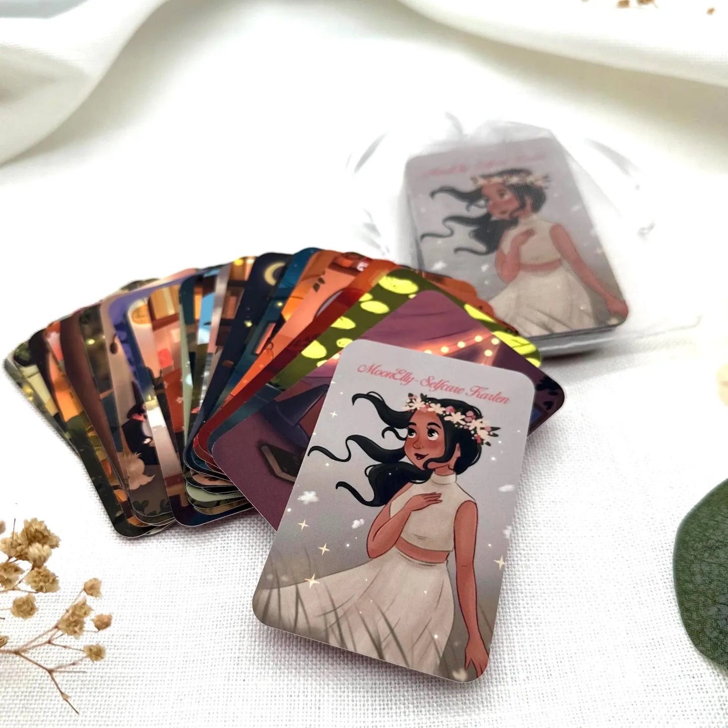 Mindfulness Karten Set – Mini Affirmationskarten mit Hexenmotiven | Selfcare Geschenk & Witchy Achtsamkeitskarten