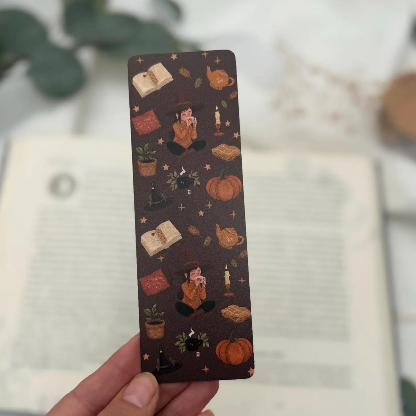 Herbstliches Hexen-Lesezeichen – Cozy Witchy Bookmark