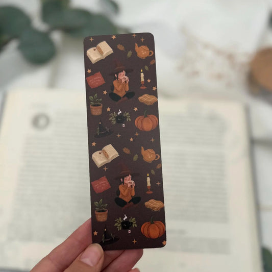 Herbstliches Hexen-Lesezeichen – Cozy Witchy Bookmark